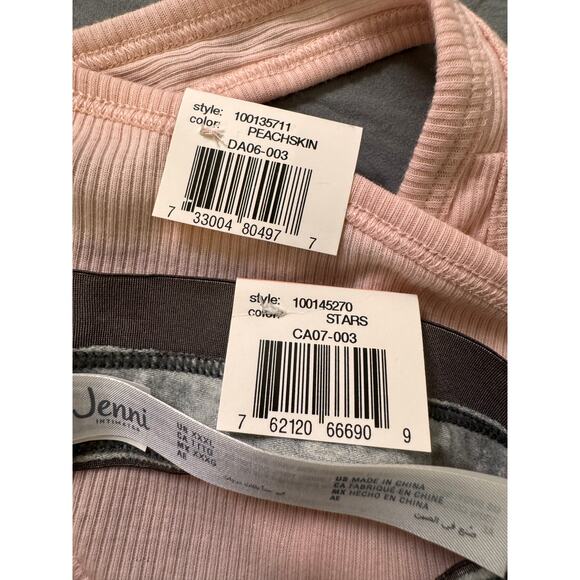 NWT JENNI MACY’S Gray Pink Ribbed Star Print Thong Panty Size XXXL Lot Of 2 - Picture 6 of 6
